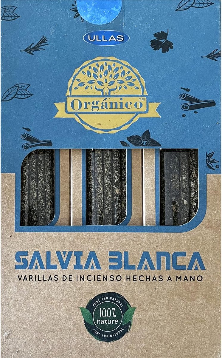 ULLAS Organic Incense Sticks Handmade 100% Natural 25g x 12 = 300g (White Auge) - ShopVlot