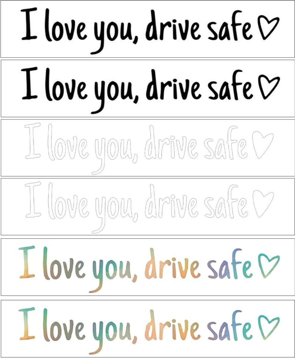 Set van 6 grappige autostickers met het motto "Ich liebe dich, rijd voorzichtig" van hoogwaardig vinyl voor spiegels - ShopVlot