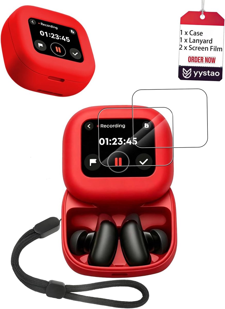 Beschermhoes voor Soundcore Liberty 5 Pro Max hoofdtelefoon, zachte siliconen hoes met koord en 2 x TPU - ShopVlot