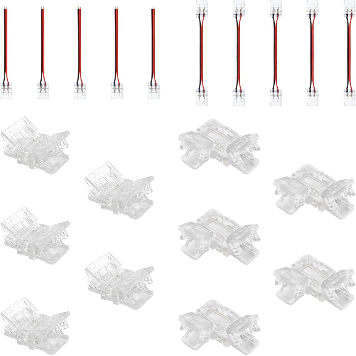 KSIBNW LED Strip Connector 20 Pieces, 2 Pin 8mm Wide Strip Connector Extension Cable Connection Cable Extension for - ShopVlot