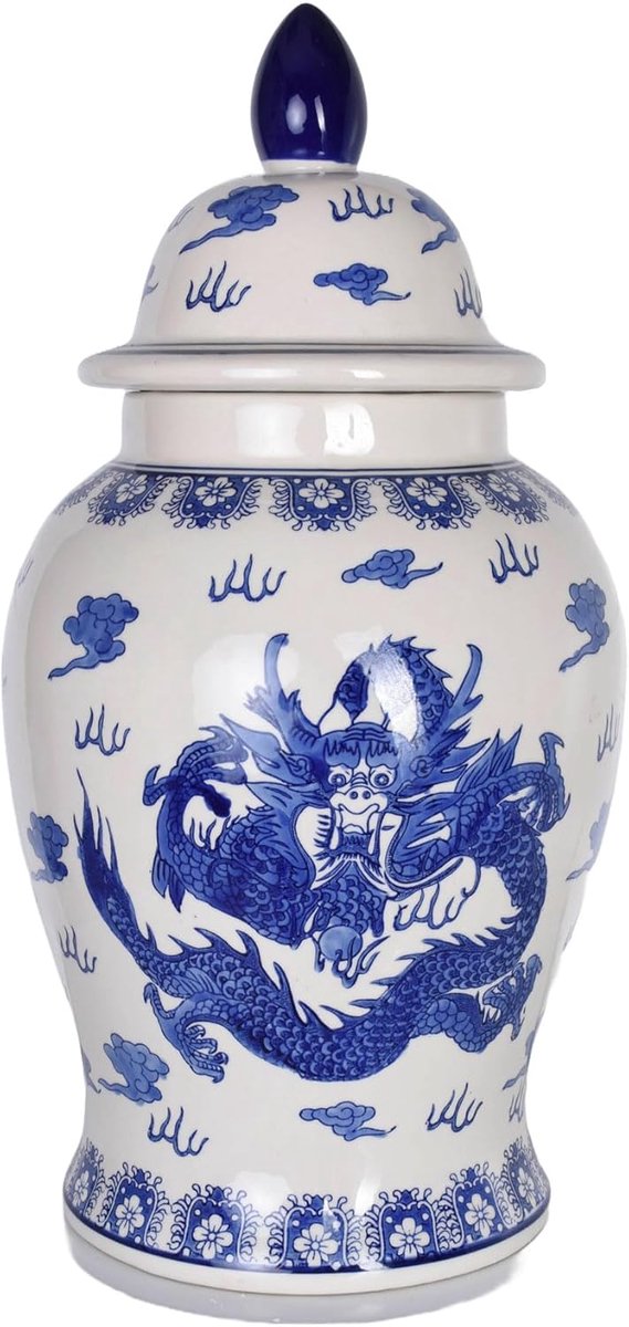 Lid vase China dragon prunkvat chinoiserie porcelain vase 50cm pin002 Palazzo Exclusiv - ShopVlot