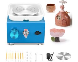 Electric Pottery Disk, 30 W, Mini Electric Pottery Wheel with 10/6.5 cm, 2000 RPM, Adjustable Speed, for Children and - ShopVlot