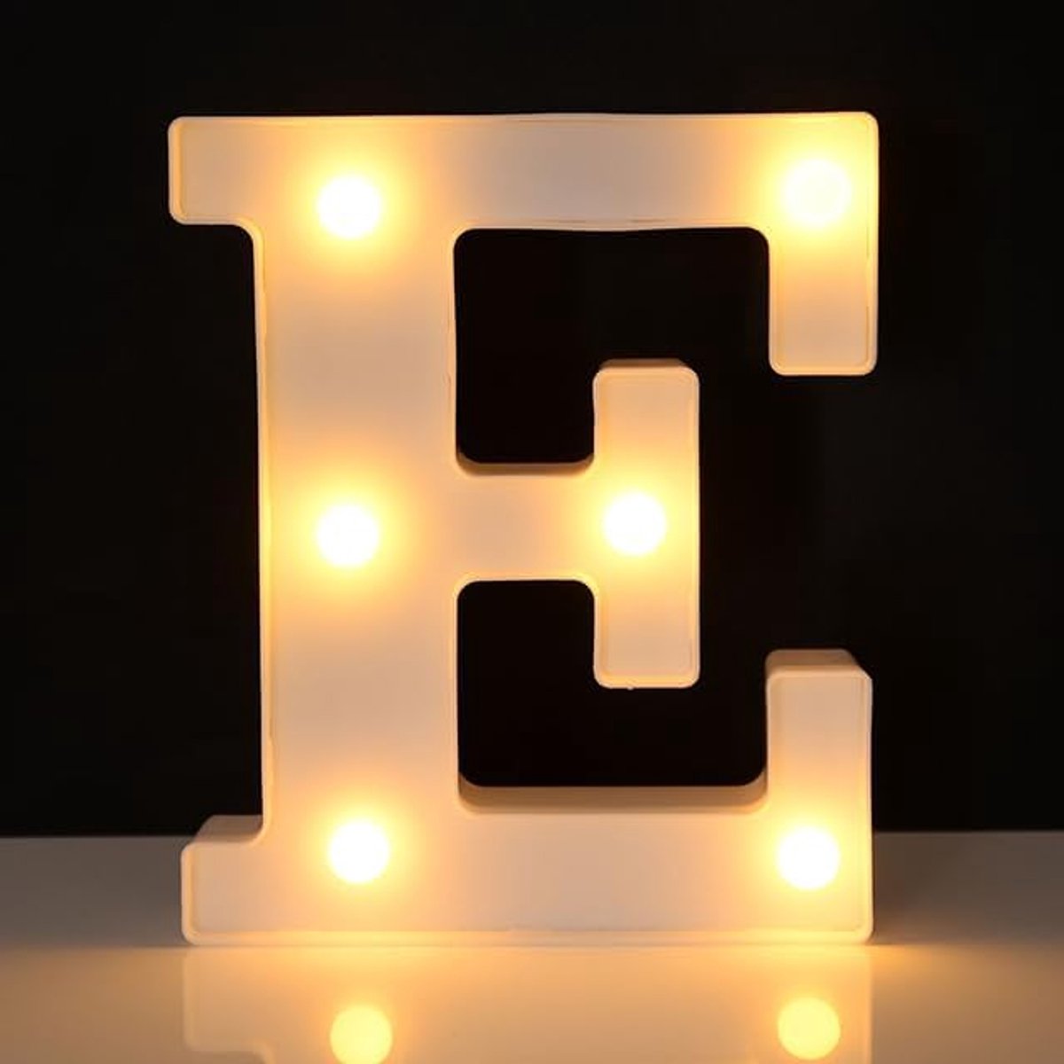 Luminous Letter E - 16 cm - White - LED - ShopVlot