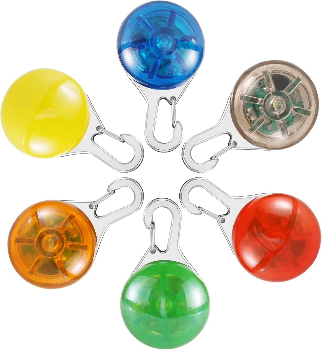 Yizhet Dog Collar, 6 LED Hangers for Dogs, Clip-on 3 Modes, Safety Light, Waterproof, Anti-Loss Light, Dog Collar - ShopVlot