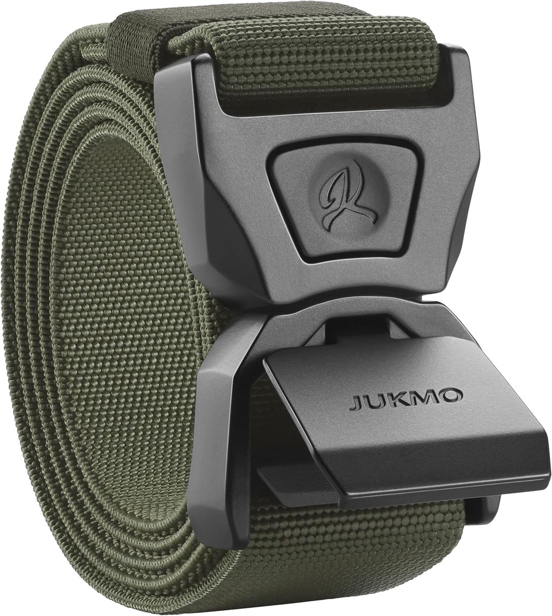 JUKMO Quick Release Tactical Belt, Military Work 1.5" Nylon Web Golf Belt with Heavy Duty Seatbelt Buckle, Army Green - ShopVlot