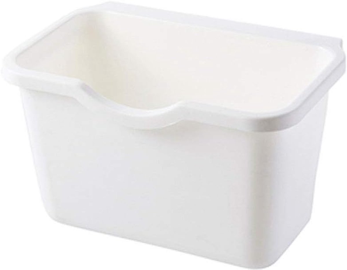 Hanging trash can by the sink cabinet door wall hanging household plastic desktop storage box without lid - ShopVlot
