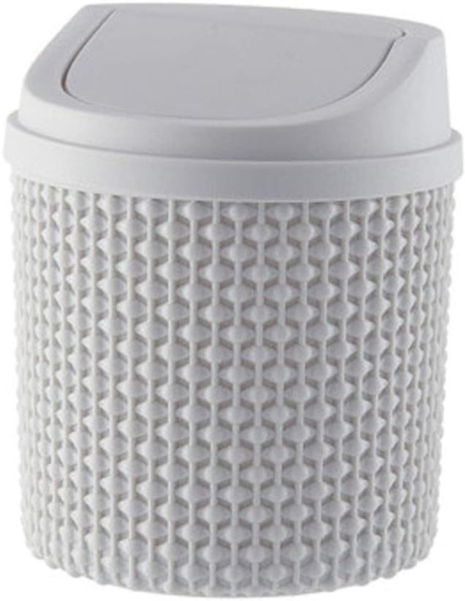 Desktop trash can bedroom bedside living room coffee table table with lid household mini small creative trash can - ShopVlot