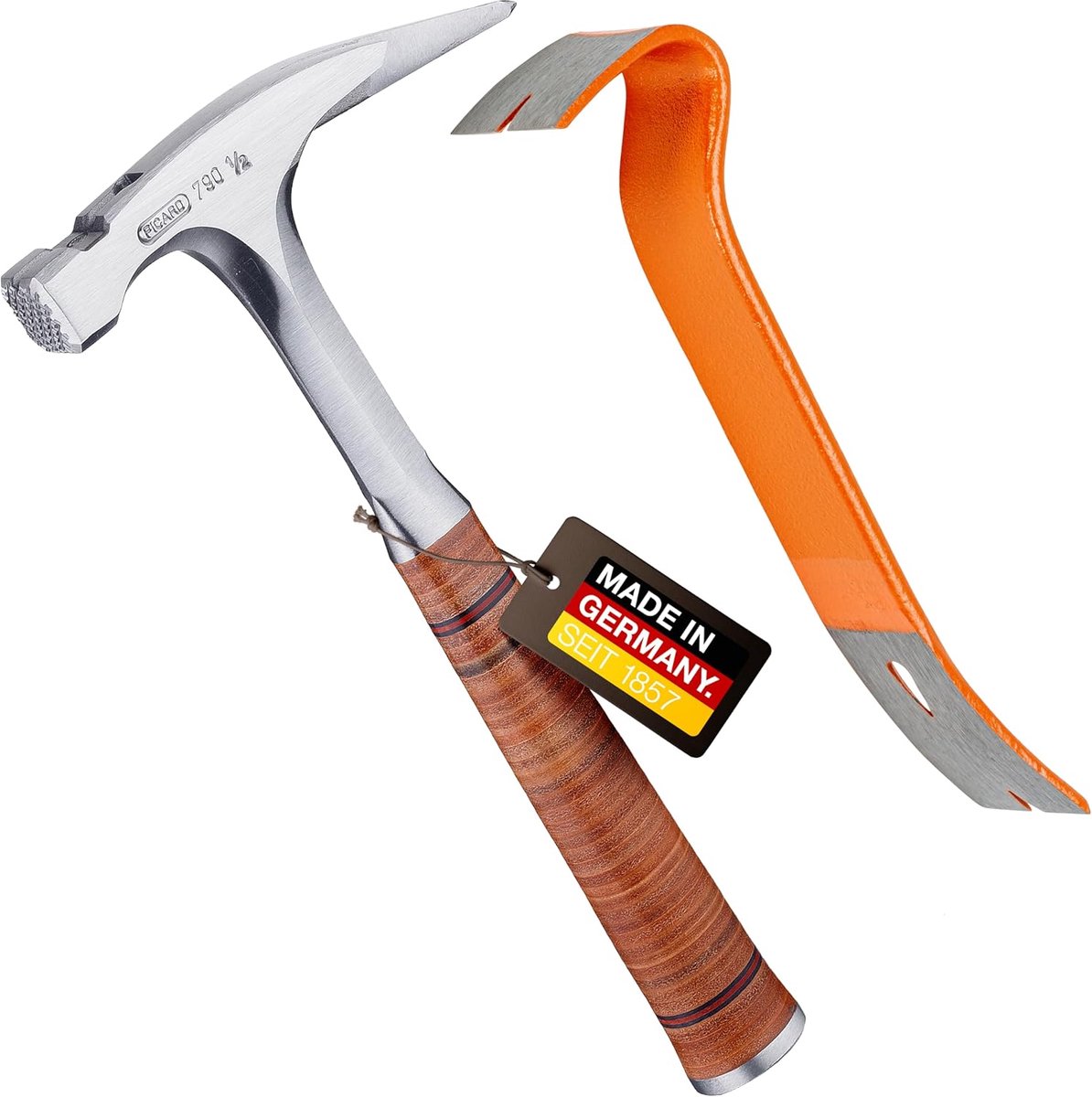 PICARD Latthammer No. 790 ½ + Mini BlackGiant® + Sticker, 800 g Total Weight, Roughened Weight, Magnetic Nail Holder - ShopVlot