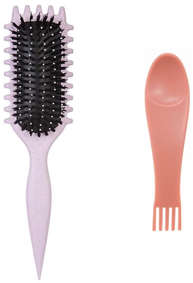 Krulborstel Unisex - Massagehaarkam - Reinigingsklauw - Multifunctionele Stylingborstel - 23.8x6.8 cm - Stijlvol Design - Haarborstel
