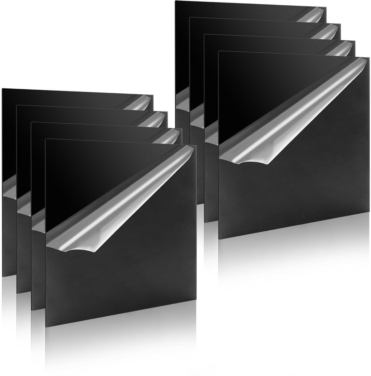 Acryl platen 300 x 300 mm - zwart plexiglas - 8 stuks - ideaal voor DIY projecten - ShopVlot