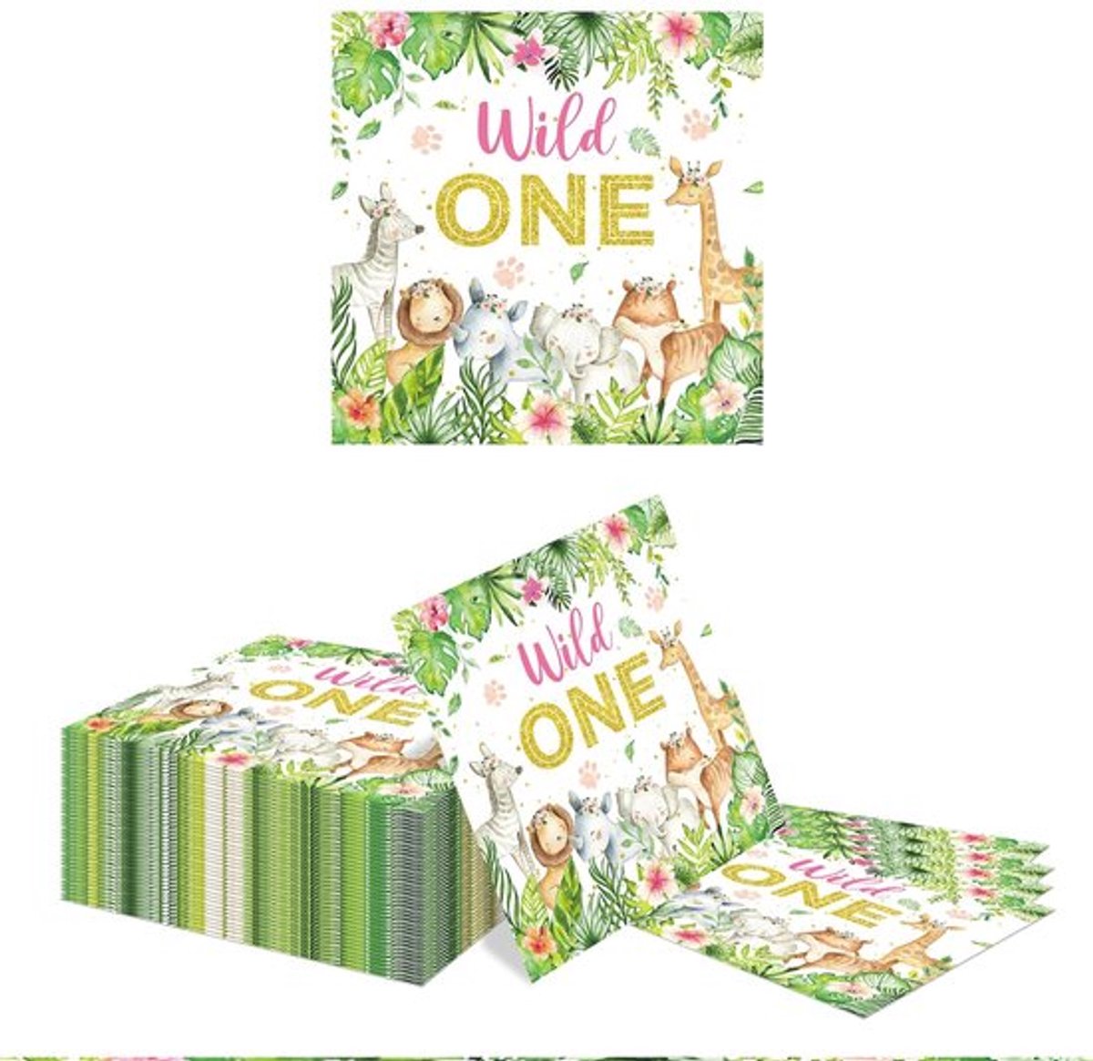 Servetten 40 Stuks - Papieren Servetten - Feestdecoratie - Dieren Thema - Verjaardag Meisjes - Baby Shower Accessoires - Tafelservetten
