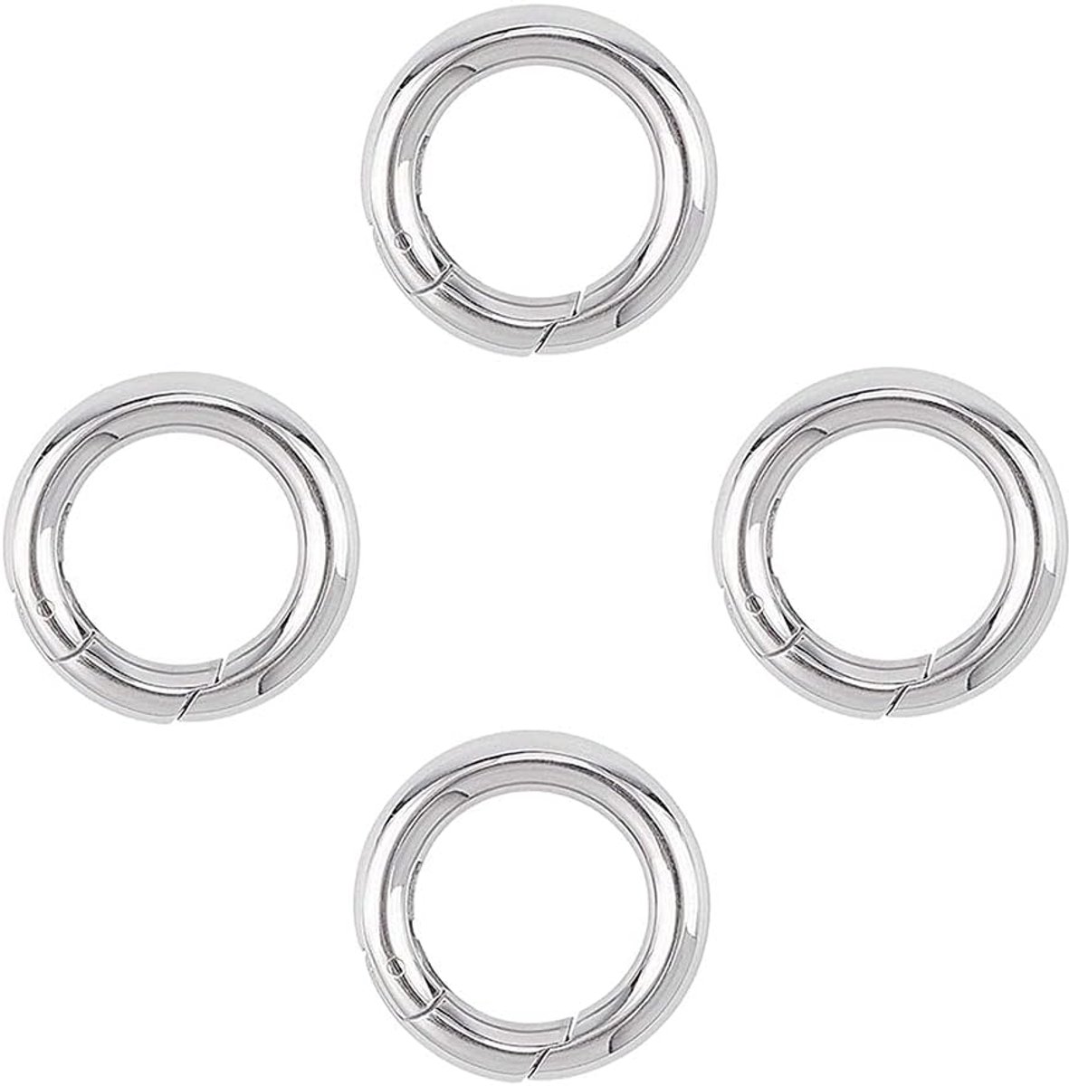 Carabiner Snap Clip 17mm - Zinklegering - Ronde Veerklem - Ideaal voor Sleutels en Handtassen - ShopVlot