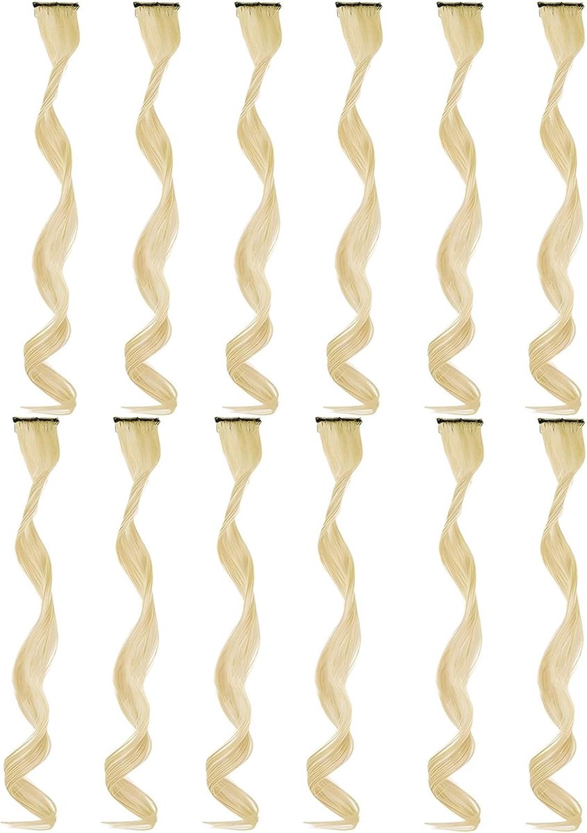 Kleurige Haar Extensions 50 cm - Krullend Golvend Synthetisch Haar - Clip-in voor Feestjes - ShopVlot