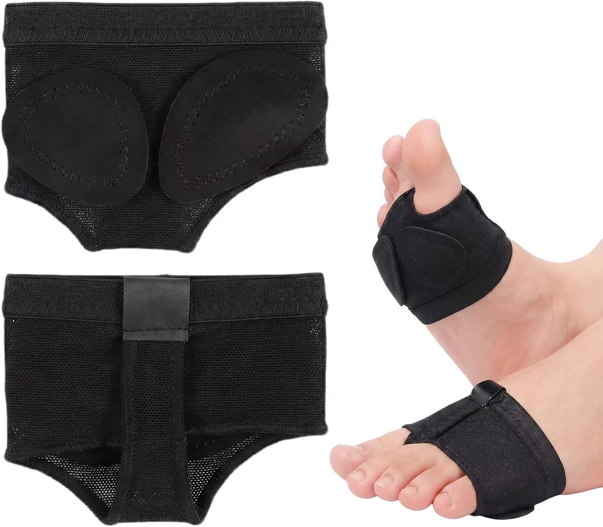 Antislip voetkussens M - microvezel en mesh - voetbescherming - ideaal voor ballet en yoga - ShopVlot