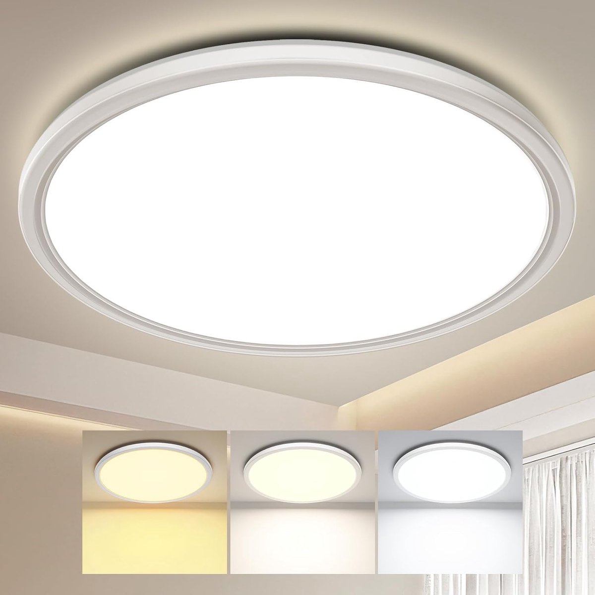Plafondlamp LED 30 cm - Ultra dun - Dimbaar 3000K-6500K - Ideaal voor keuken en woonkamer - ShopVlot