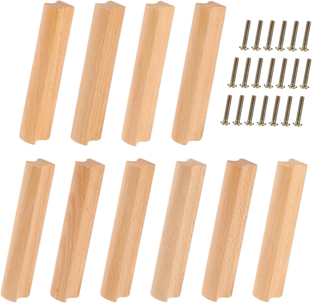 Keukenladen handgrepen 10 stuks 96 mm - Beukenhout - Duurzaam en milieuvriendelijk - Perfect voor meubels - ShopVlot