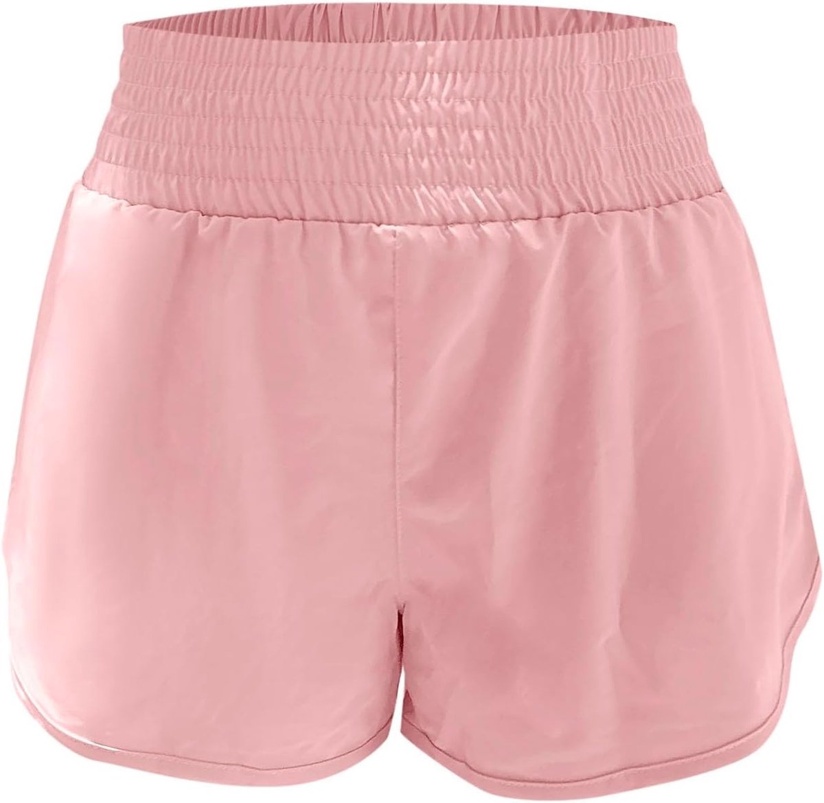 Hardloopshorts dames hoge taille - sportieve witte zomershorts - met zakken - ideaal voor yoga - ShopVlot