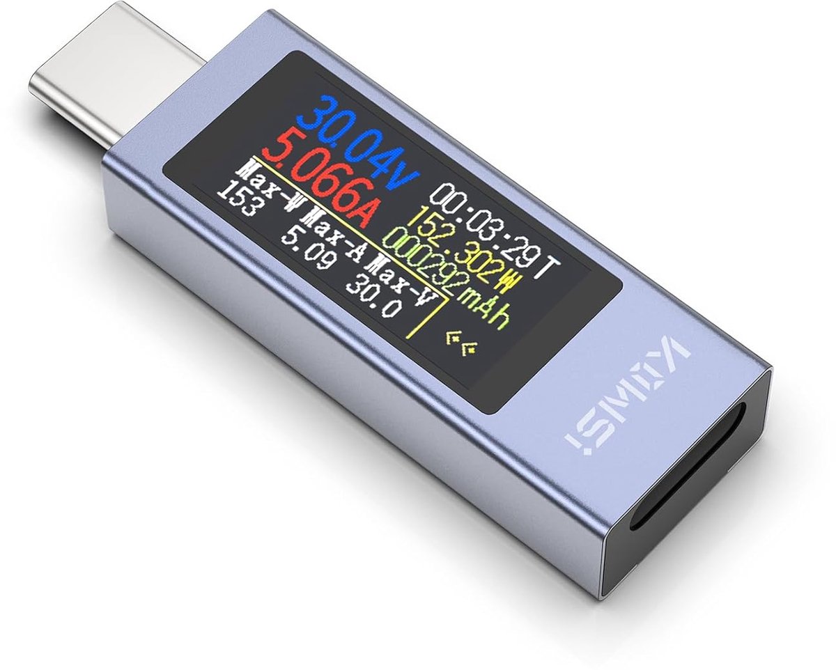 YOJOCK USB C Tester Power Meter 4-30V 0-12A Voltage and Current Tester Meter, Power Bank Charger USB Cable Charger - ShopVlot