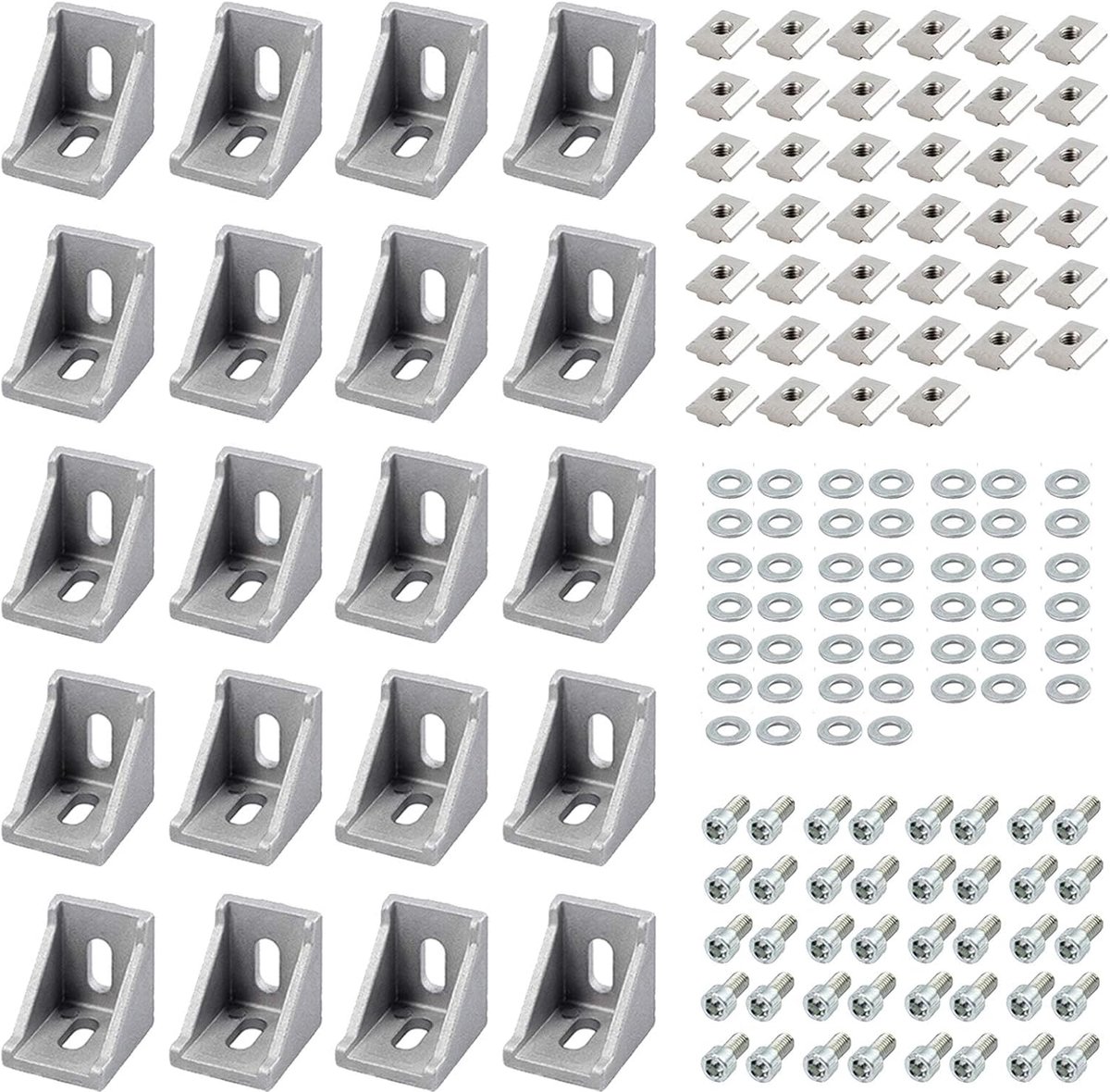 EYPINS fixing material corner, 20X Angle Connector angle fixing groove 8 grid struts aluminum profile for 30x30 30x60 - ShopVlot