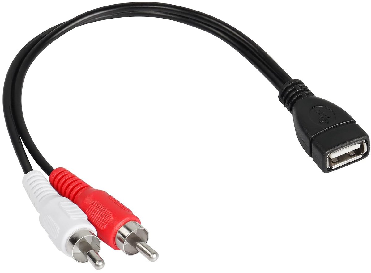 CERRXIAN USB to 2 RCA Cable, USB 2.0 A Plug to 2 RCA Jacks, Audio/Video AV Cable for TV/Mac/PC (0.15m) - ShopVlot
