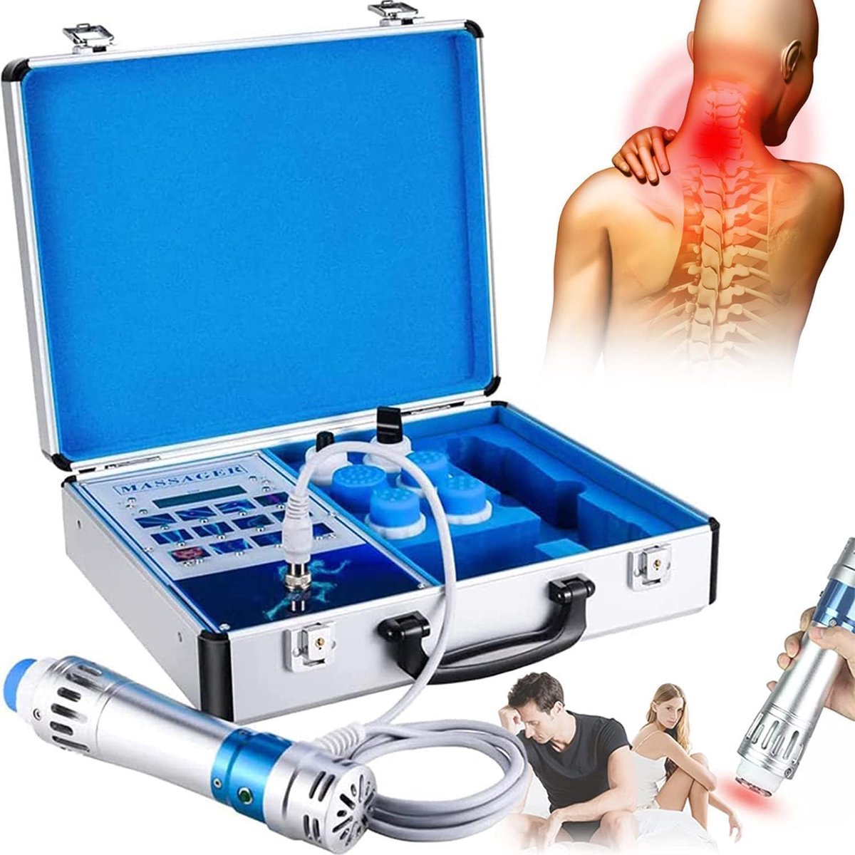 ACDBDYW ED Extracorporeal Shockwave Therapy Machine Portable Electromagnetic Physiotherapy Instrument for Pain Relief - ShopVlot