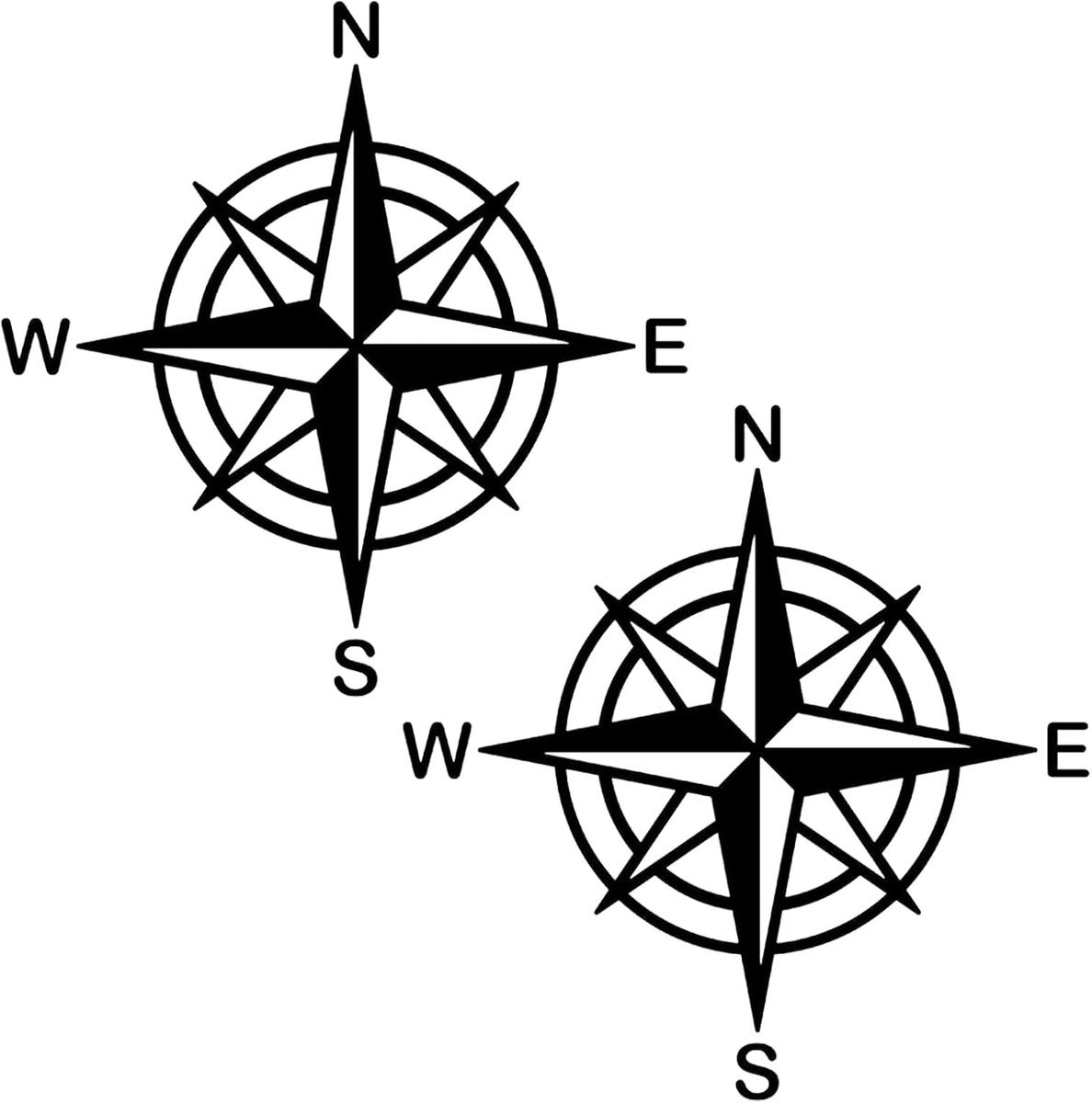 Sticker wind rose (black, 10 cm x 10 cm) - ShopVlot