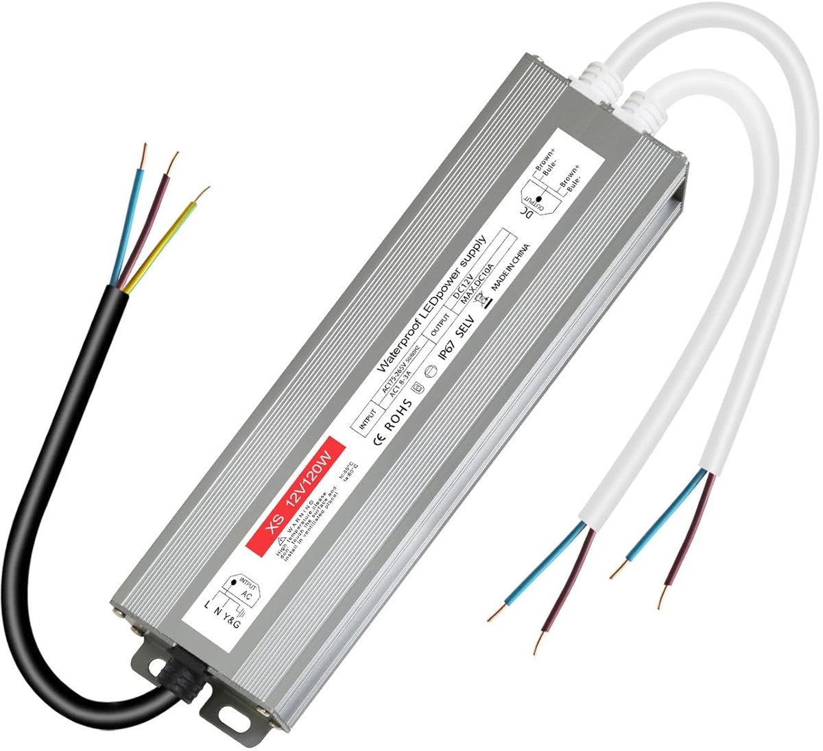 LED transformer 12V 10A, IP67 waterproof led transformer 12V 120W, transformer 230V to 12V 120W 10A, power supply 12V - ShopVlot