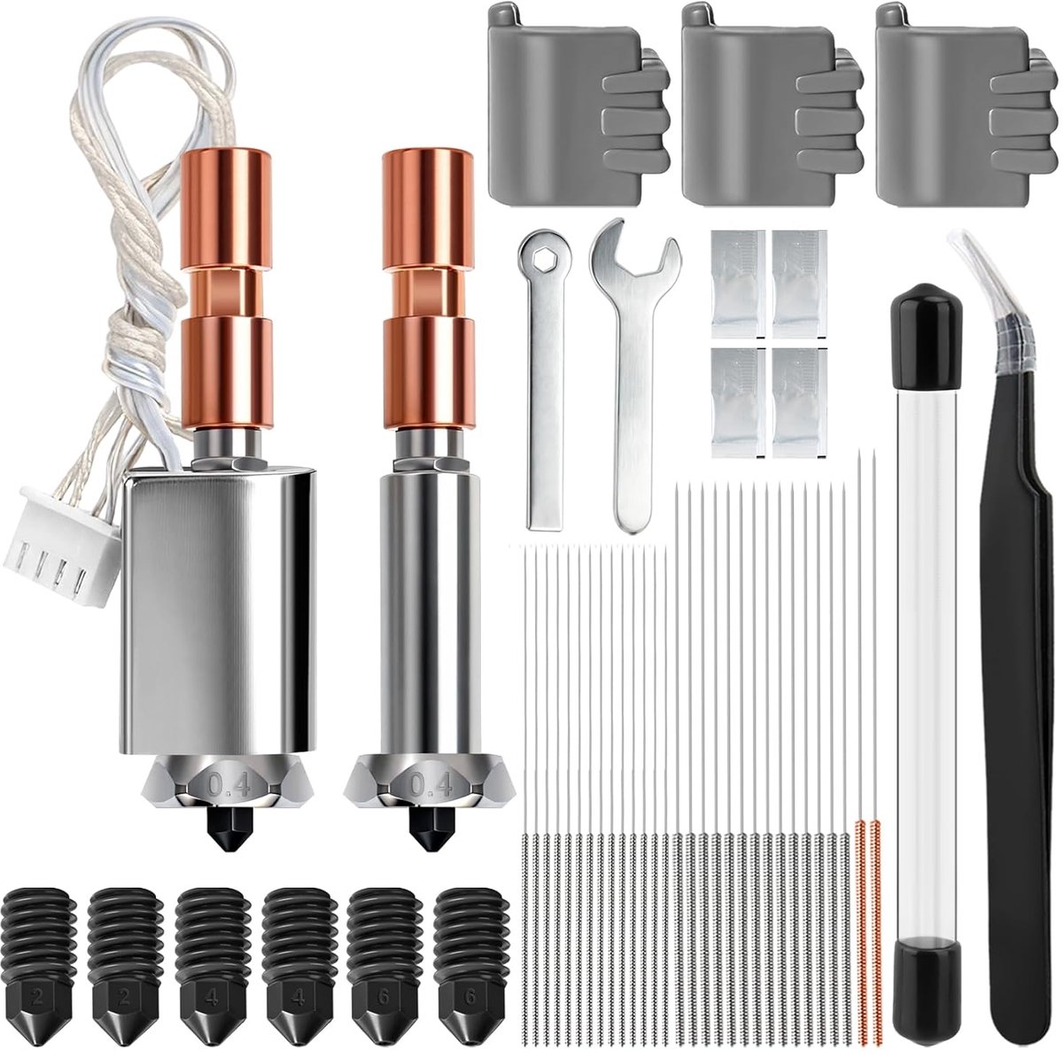 Hotend voor Kobra 3 Max/Max Combo, met sproeiers van 0,2/0,4/0,6 mm, Quick-Swap, temperatuurbestendig tot 300 °C, hoog - ShopVlot