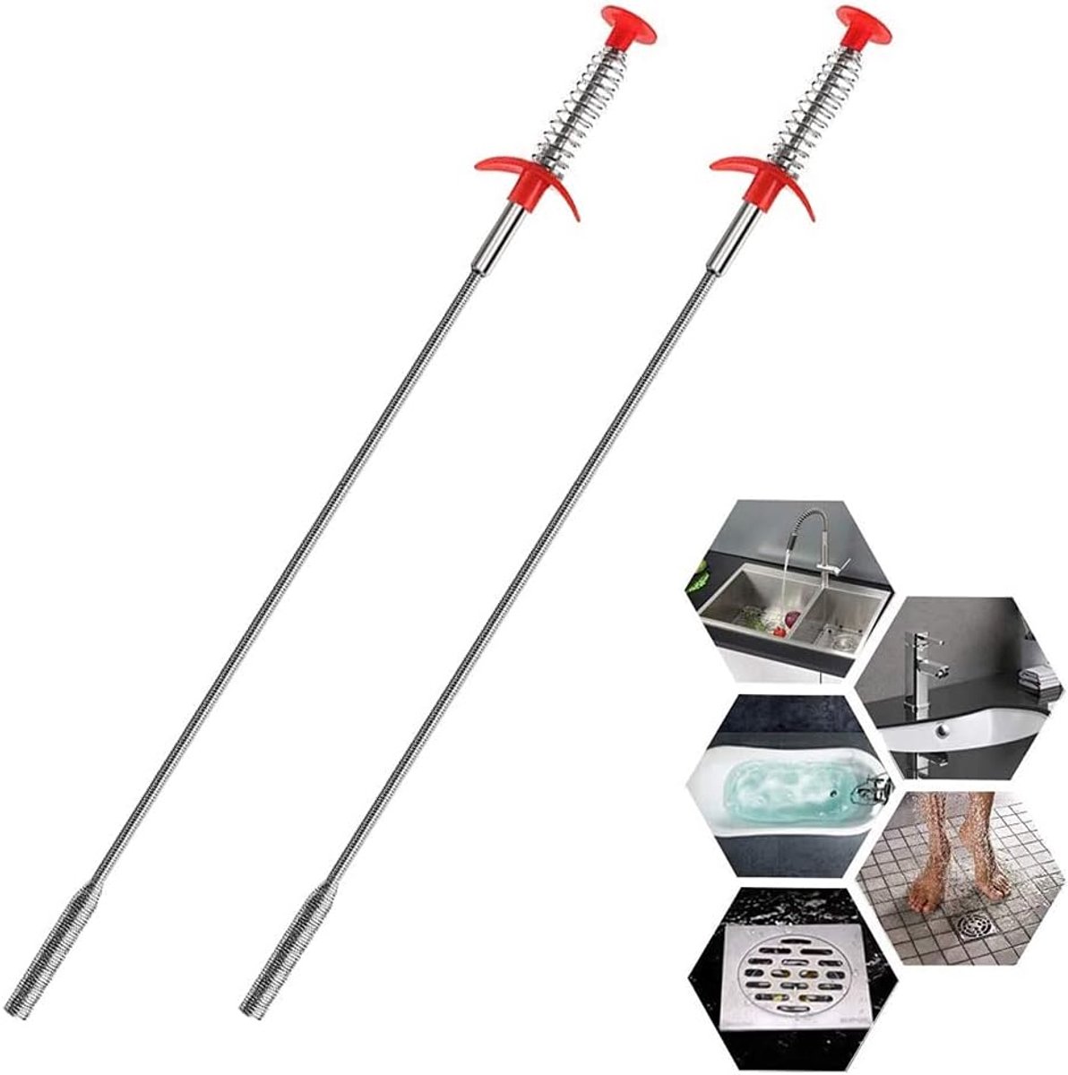 2pcs Flexible Gripper Pickup Tool, Hose Drain Hair Clog Remover, Retractable Claw Handy Gripper for Cat Picking, Plug - ShopVlot