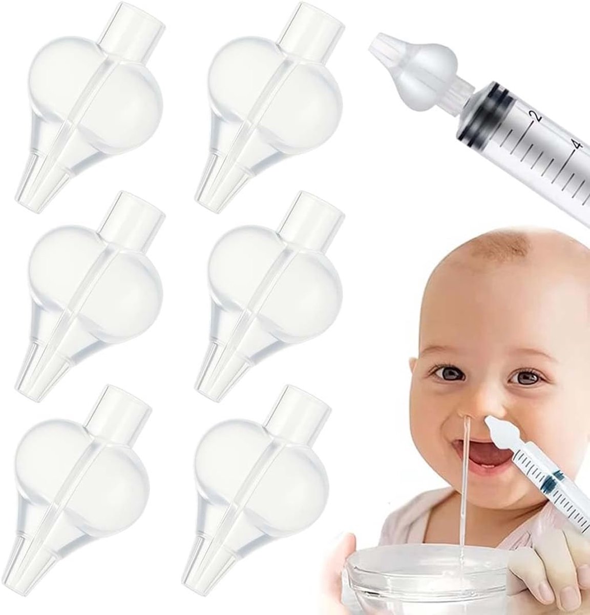 6 Pezzi Boccagli Per Lavaggio Nasale Per Bambini Boccagli Riutilizzabili In Silicone Per Tutte Le Siringhe Nasali - ShopVlot