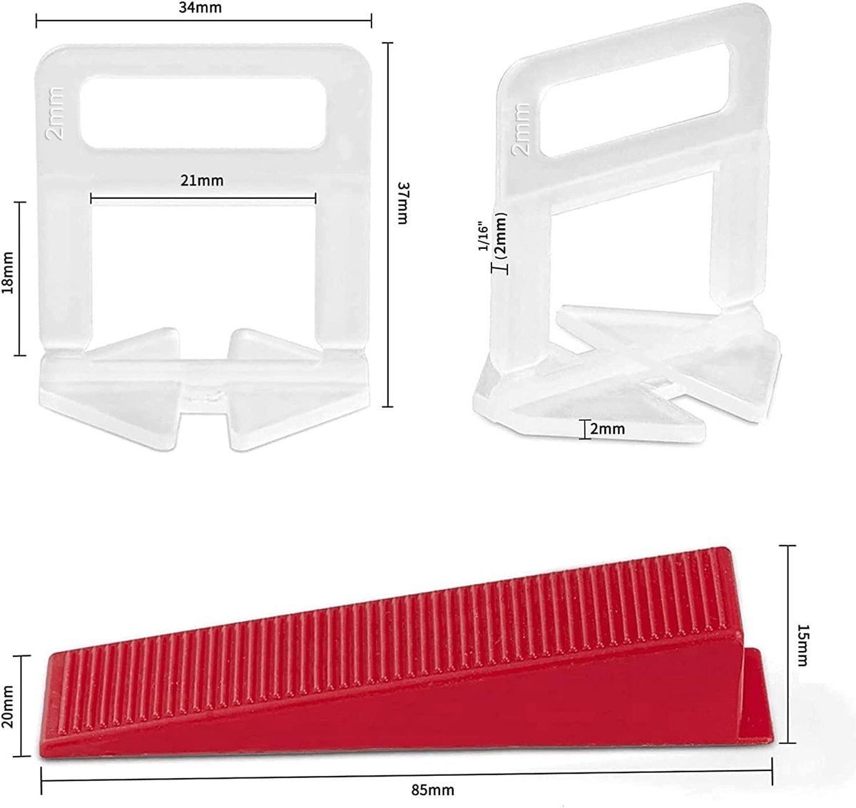 HEQUN Tile leveling system 3 mm joint width tiles laying aid leveling system, 400 pull loops, 100 wedges and pliers - ShopVlot
