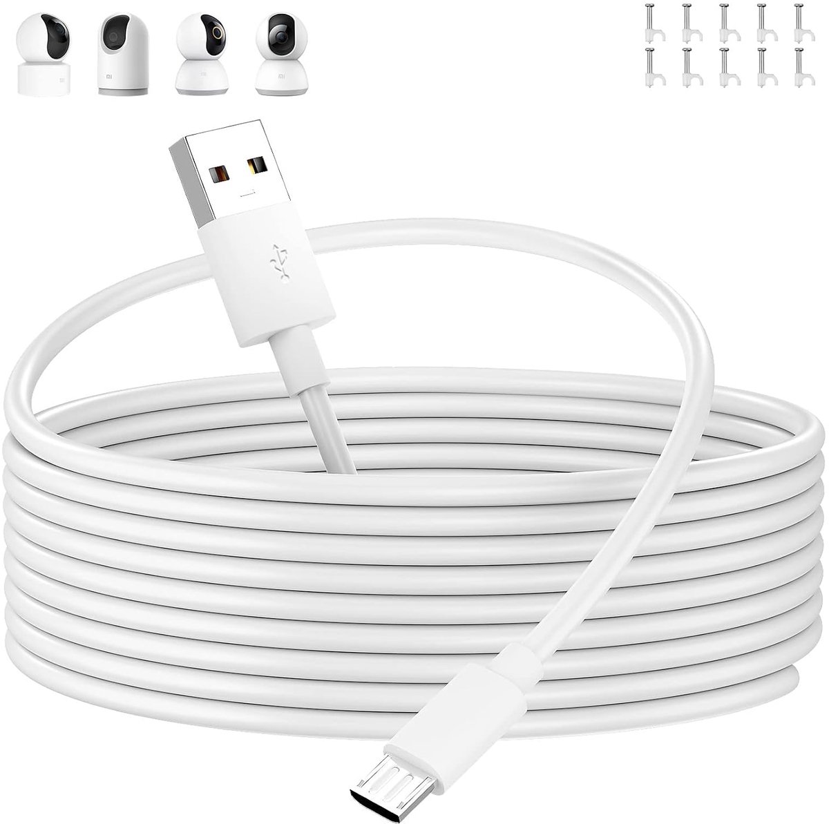 ACOCOBUY 5M Micro USB Cable, USB Cable for Mi 360° Home Security Camera 2K Pro, Mi 360° Home Security Camera 2K, Mi - ShopVlot