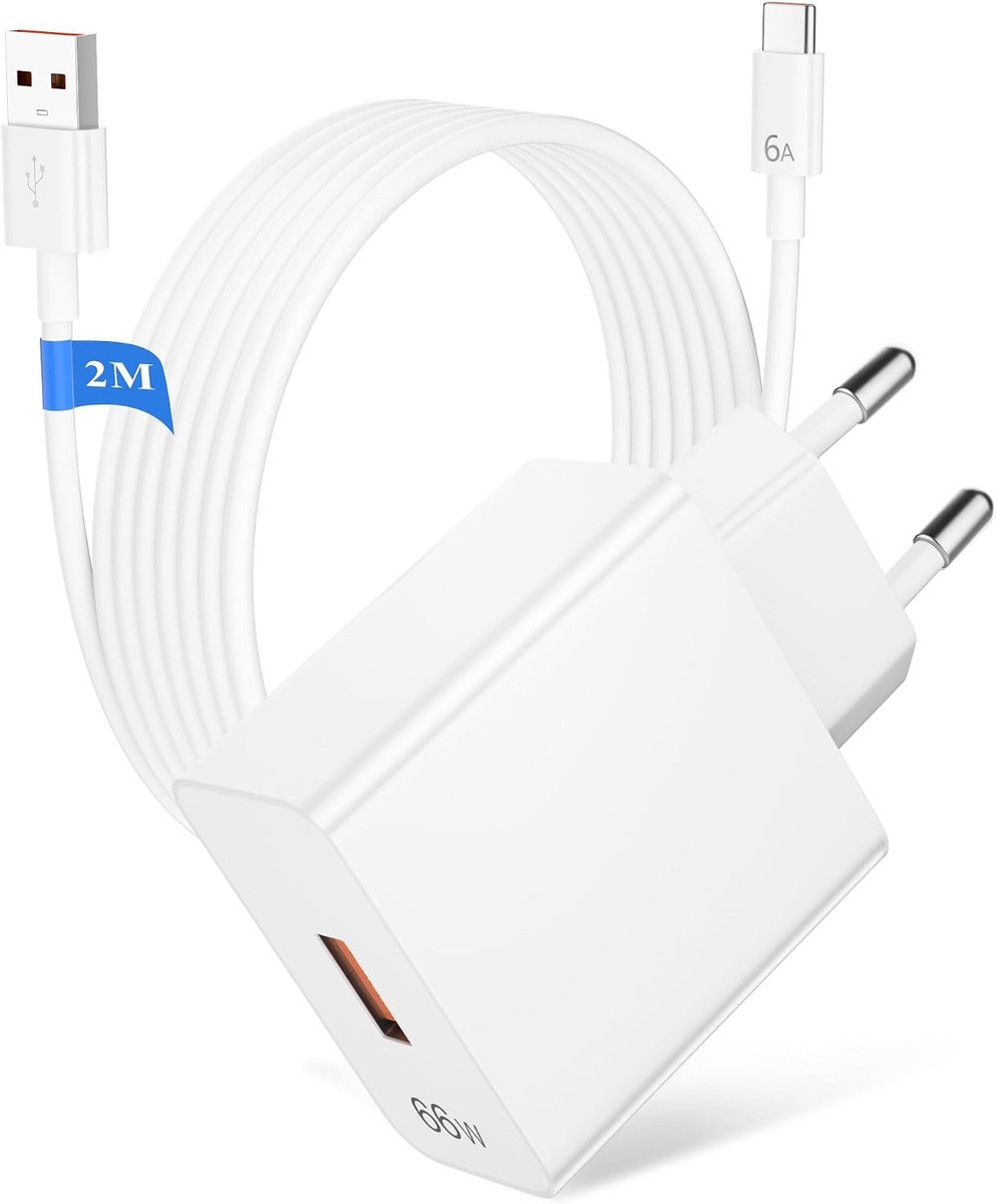 ACOCOBUY 66W Fast Charger and 6A USB C Cable 2m for Honor 600 400 Lite - ShopVlot