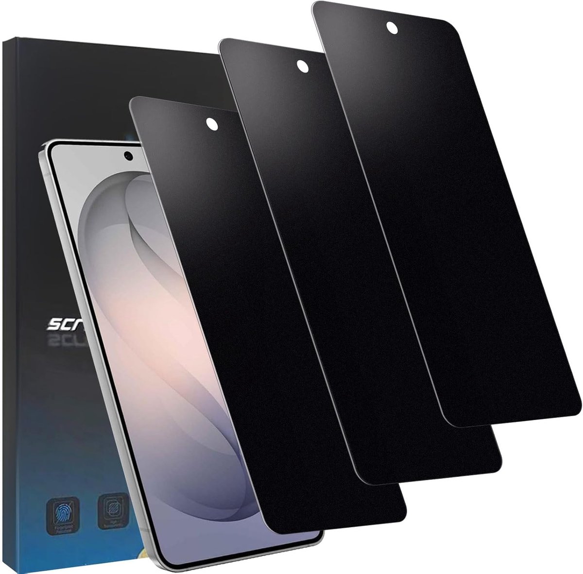 Privacy screenprotector mat voor Samsung Galaxy S26 6,3 inch, 3 stuks, anti-spy gehard glas, anti-vingerafdruk - ShopVlot