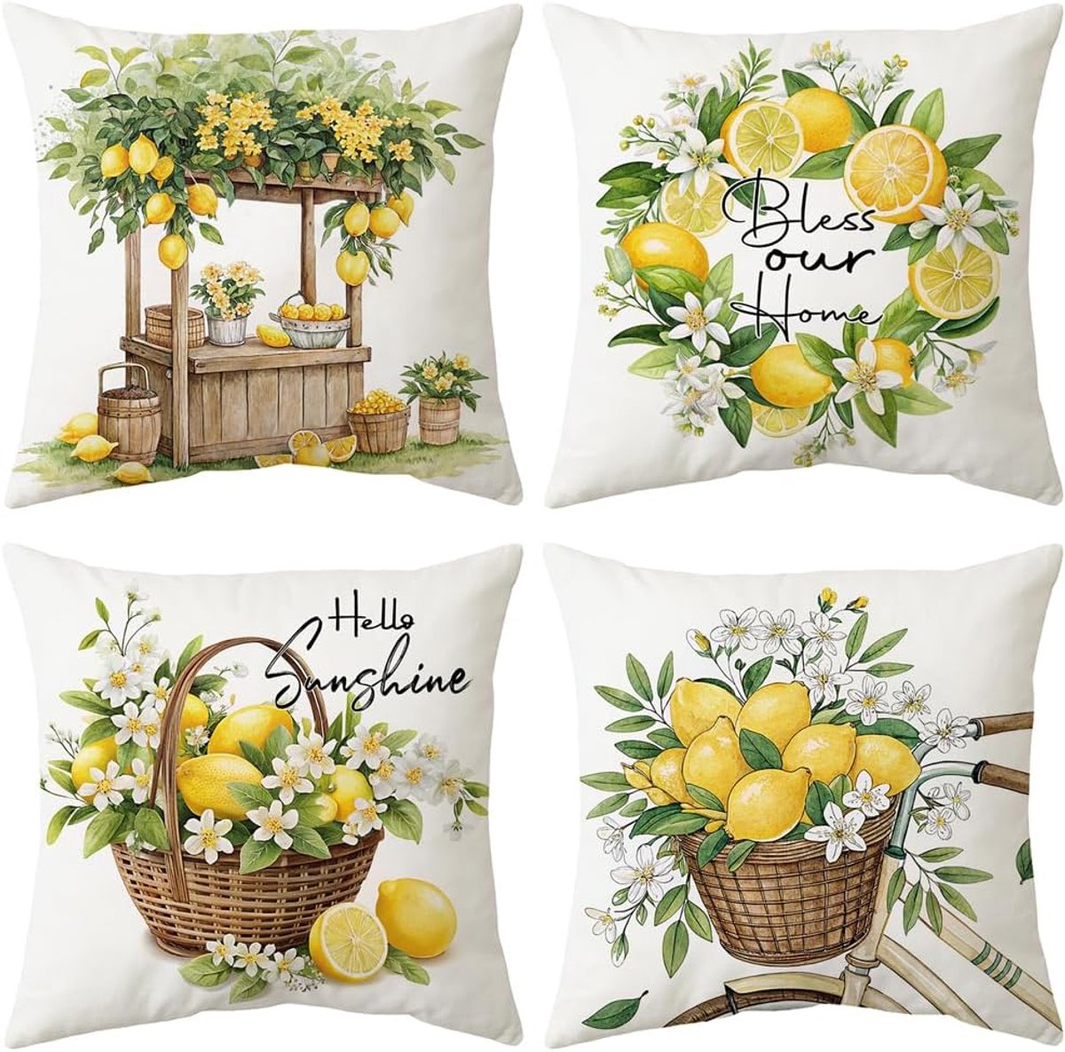 45 x 45 cm Soft Sofa Cushion Covers 45 x 45 cm Set of 4 Velvet Cushion Covers for Sofa Bedroom Car - ShopVlot