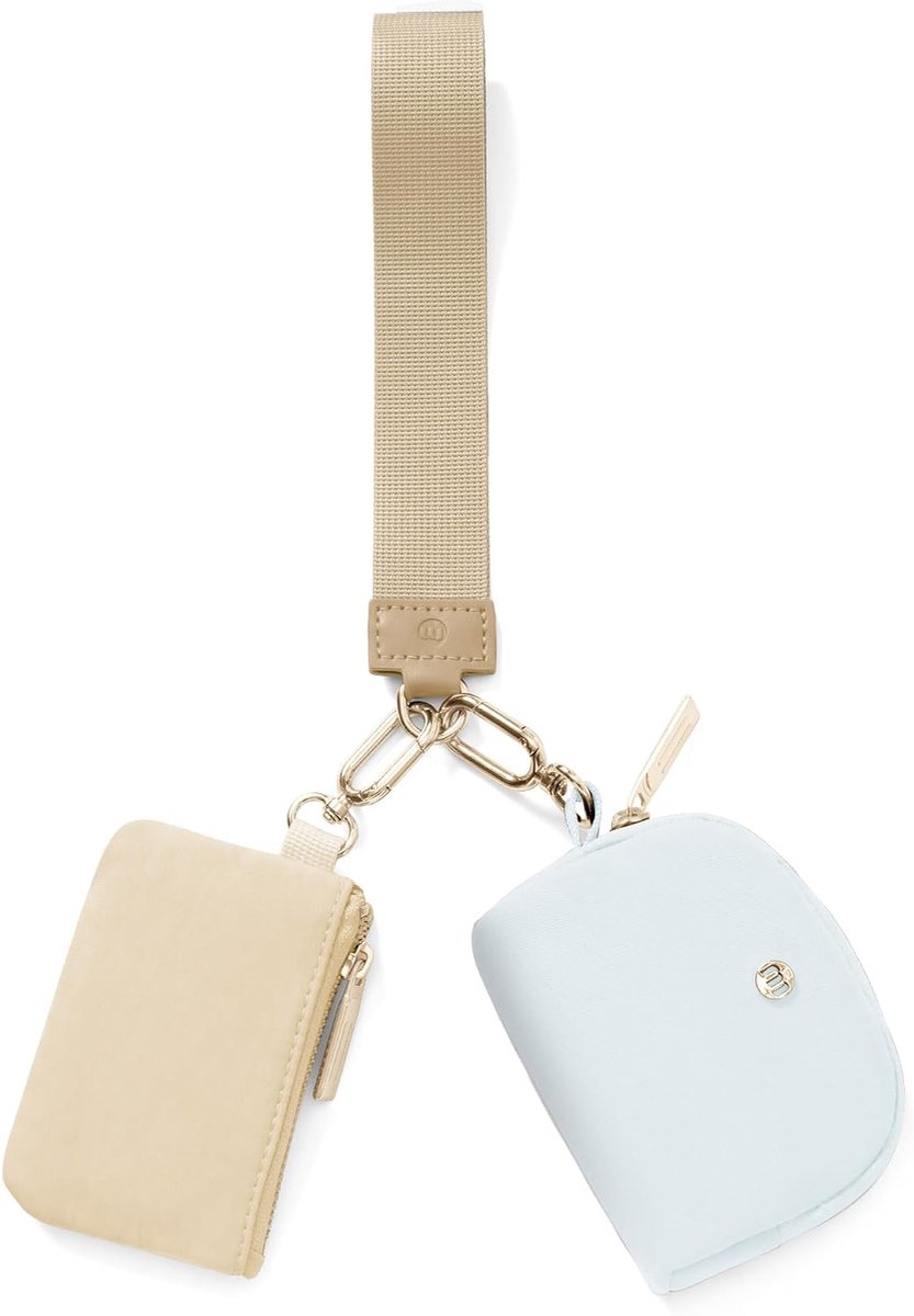 AOTM Small Purse for Men and Women, Keychain, Bracelet, Wallet, (Double Pocket), Removable Zip, Portable Sports Wallet - ShopVlot
