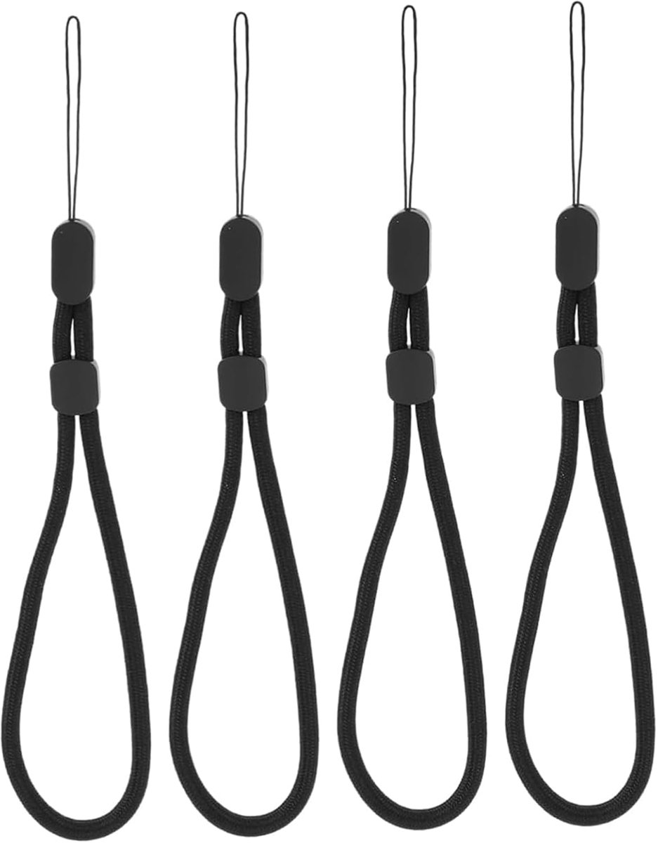 Thijox - 4 Stuks Telefoon Hand Polsband Lanyard, Sleutelkoord voor Telefoons, Camera's, GoPro, Universaal Gebruik, 20 cm Lang, Afneembare Gesp, Ideaal