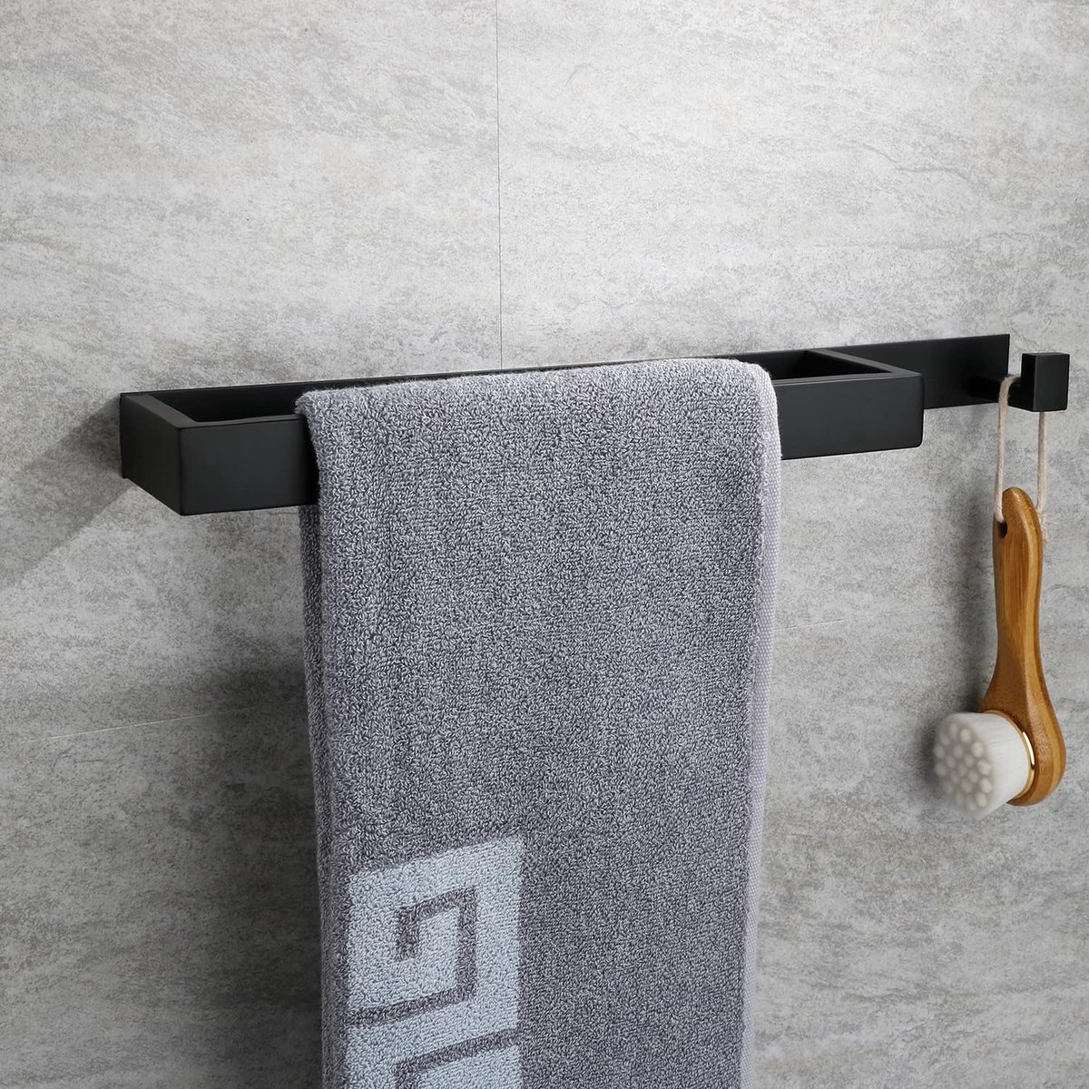 Self Adhesive Towel Ring Stainless Steel Towel Jia Non-Perforated Towel Rack for Kitchen and Bathroom (Black) - ShopVlot