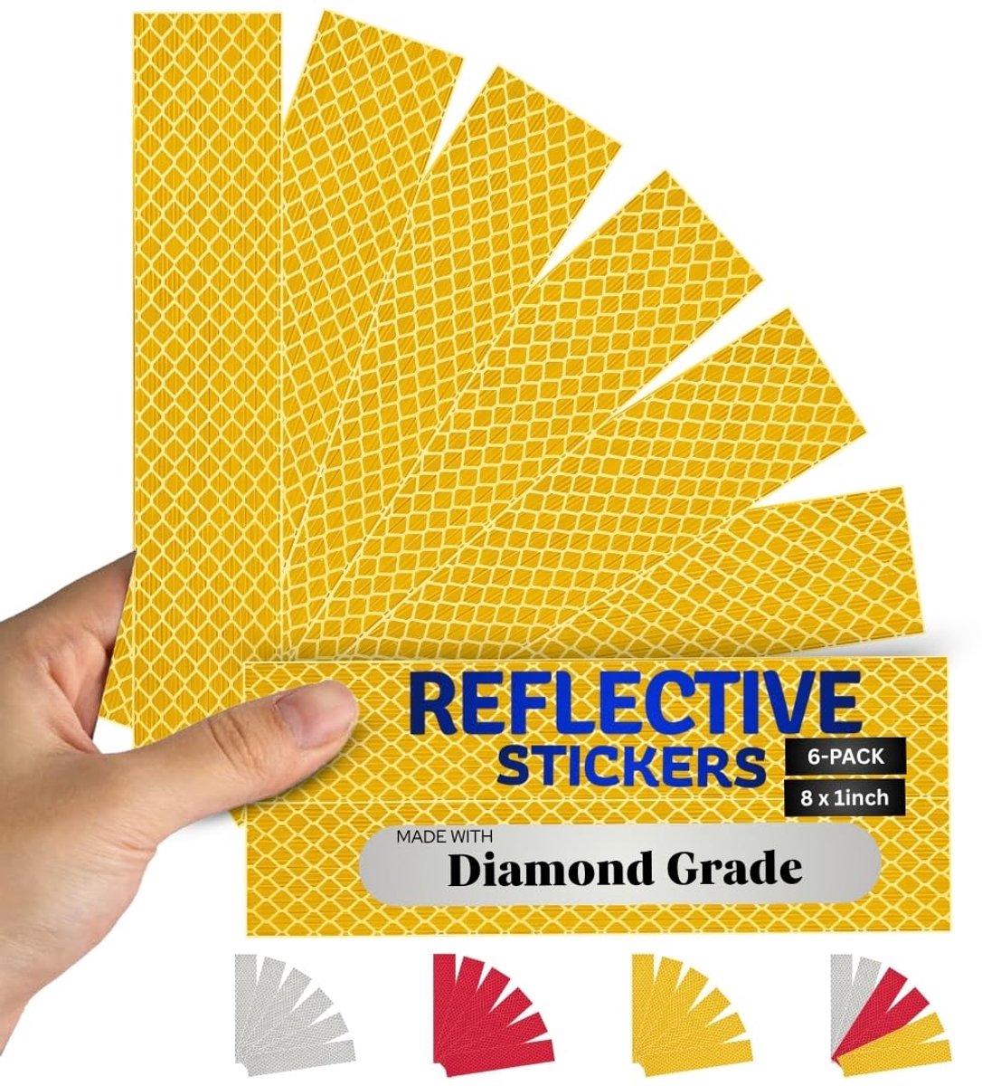Made of 983 Diamond Quality Reflective Tape, Safety Strips, DOT-C2/FMVSS108, Strong Adhesive, High Visibility - ShopVlot