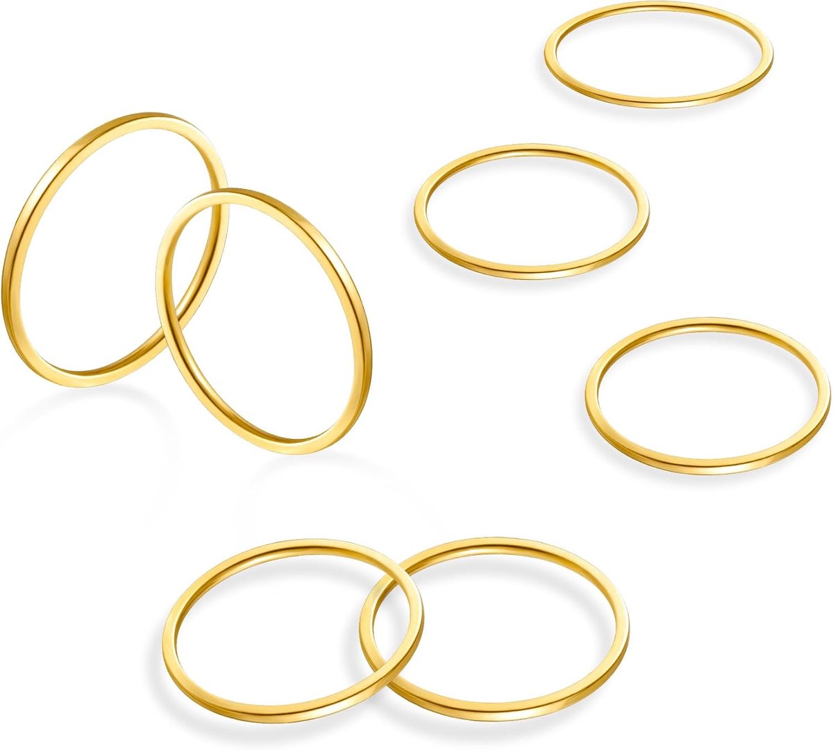 ALEXCRAFT 15 Pieces Women's Ankle Rings Set, Stainless Steel, Stackable Ring, Midi Rings, Minimalist Finger Rings, Set - ShopVlot