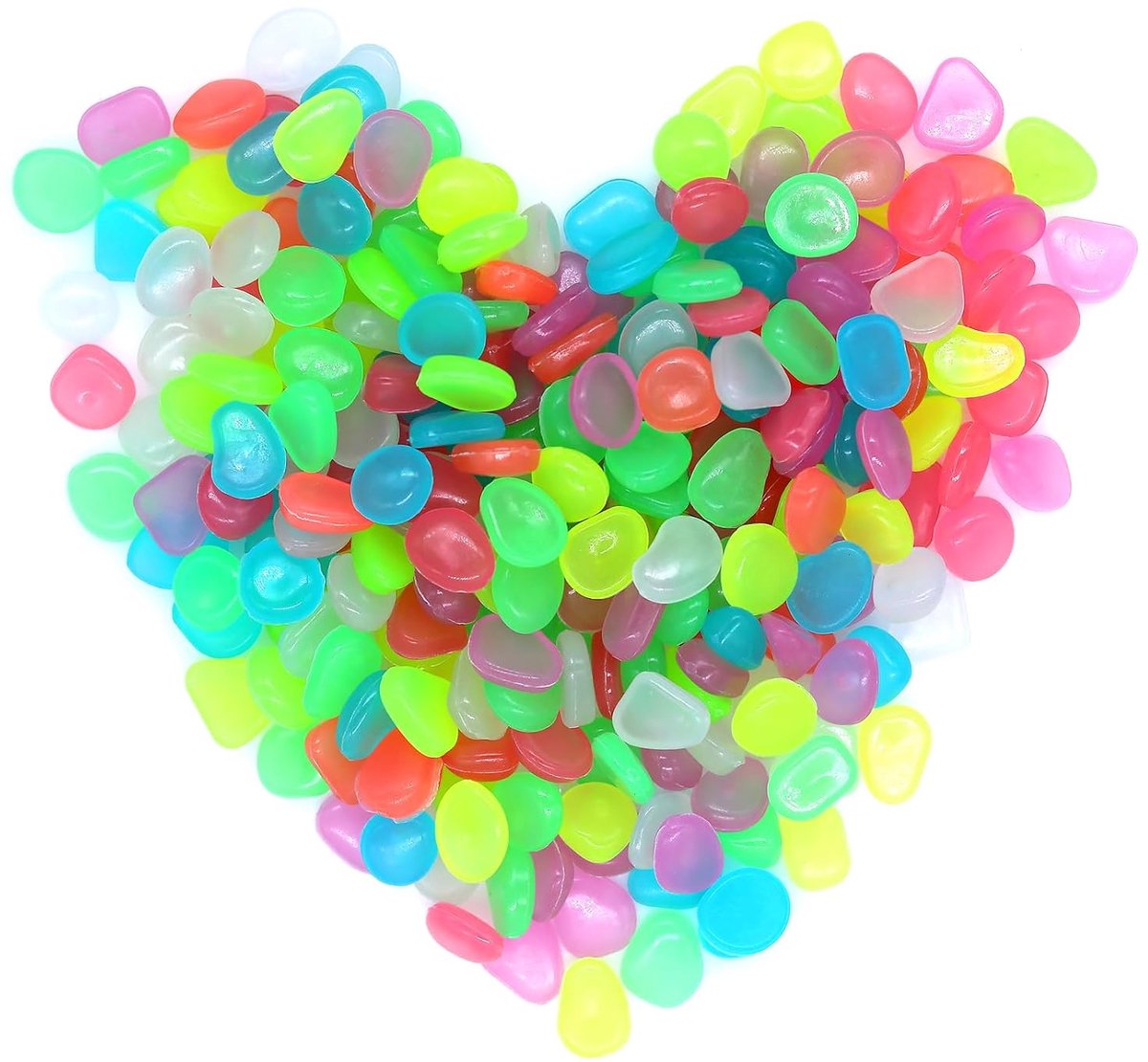 500 Pieces Light Stones, Colourful Muggles, Luminous Pebbles, Garden Lighting, Night Luminous Decorative Stones - ShopVlot