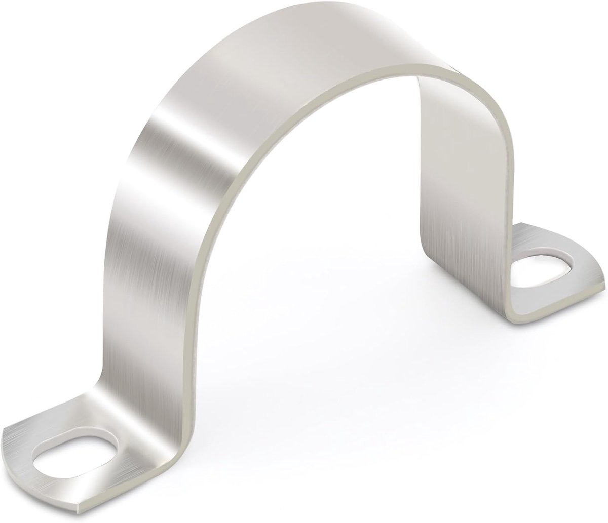 6 Pieces Ø 60mm Heavy Duty Pipe Brackets, 304 Stainless Steel Pipe Clamp, U Clamps for Rubber Hoses, Plastic Steel - ShopVlot