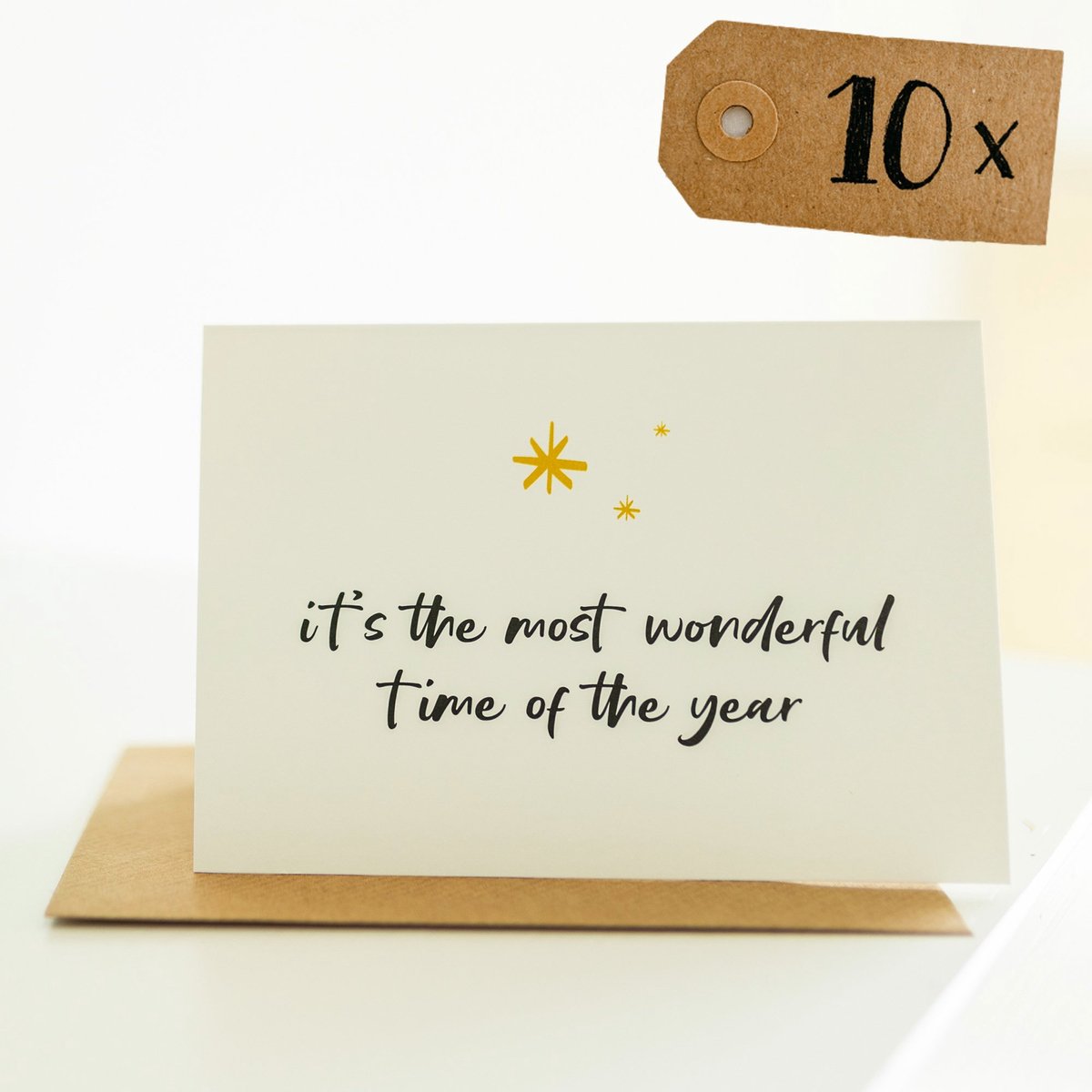 10x hippe nieuwjaarskaarten (A6 formaat) - nieuwjaars kaarten om te versturen - kaartenset - kaartjes blanco - kaartjes met tekst - Luxe kerstkaarten