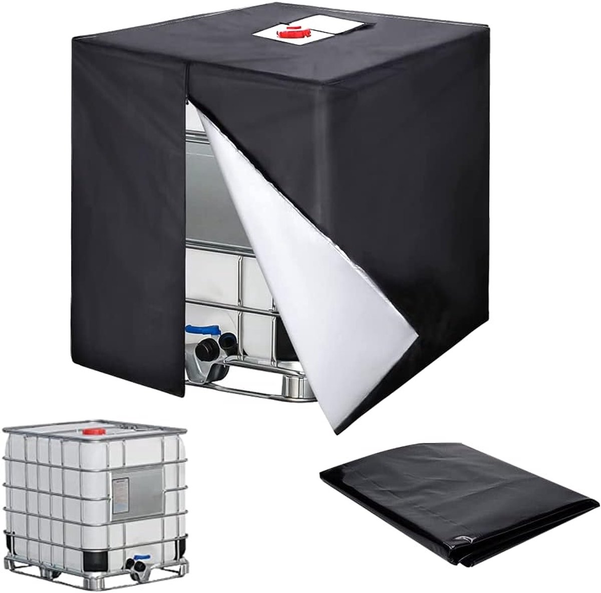 IBC tank cover 420D - waterdichte tarpaulin - UV-bescherming - voorkomt algenvorming - ShopVlot