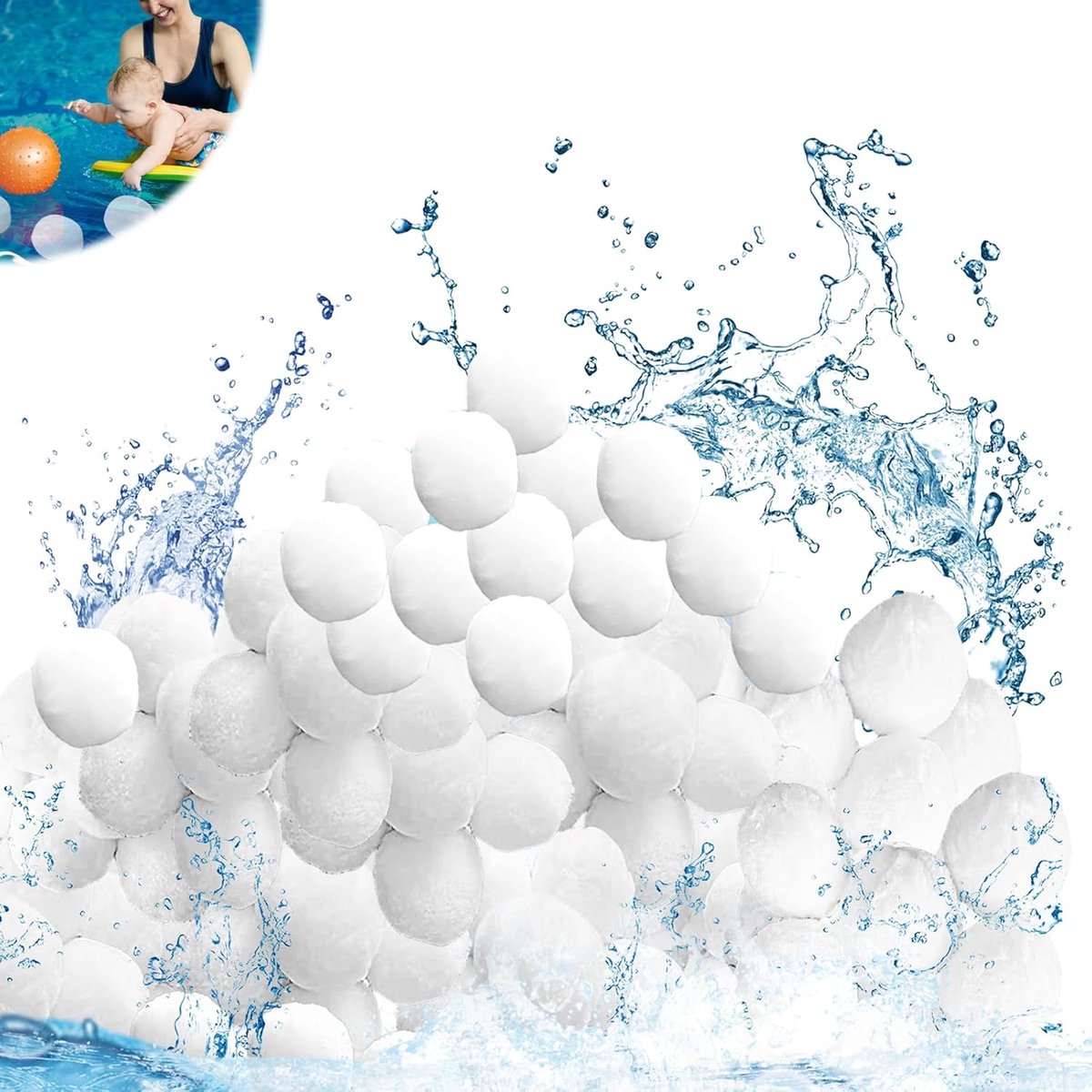 Filterballen 1500 g - Polyestervezel - Herbruikbaar en duurzaam - Voor zandfilters - ShopVlot