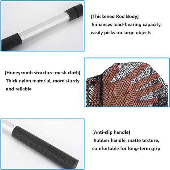 Vissersnet 130 cm - Vouwbaar - Stabiel driehoekig frame - Geschikt voor vijver en bootvisserij - ShopVlot — afbeelding 4