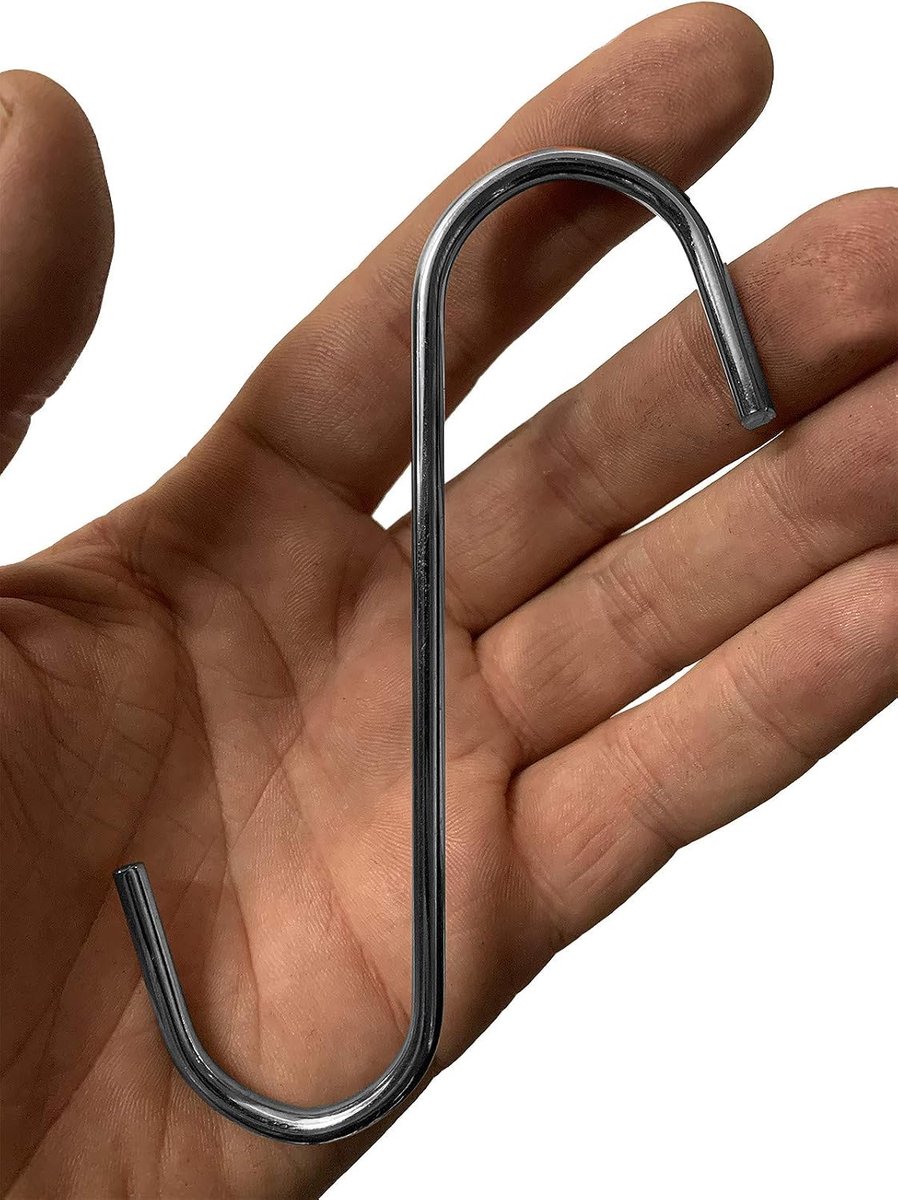 S-haken set van 24 - 12 cm - zilverkleurig - ideaal voor het ophangen van accessoires - ShopVlot