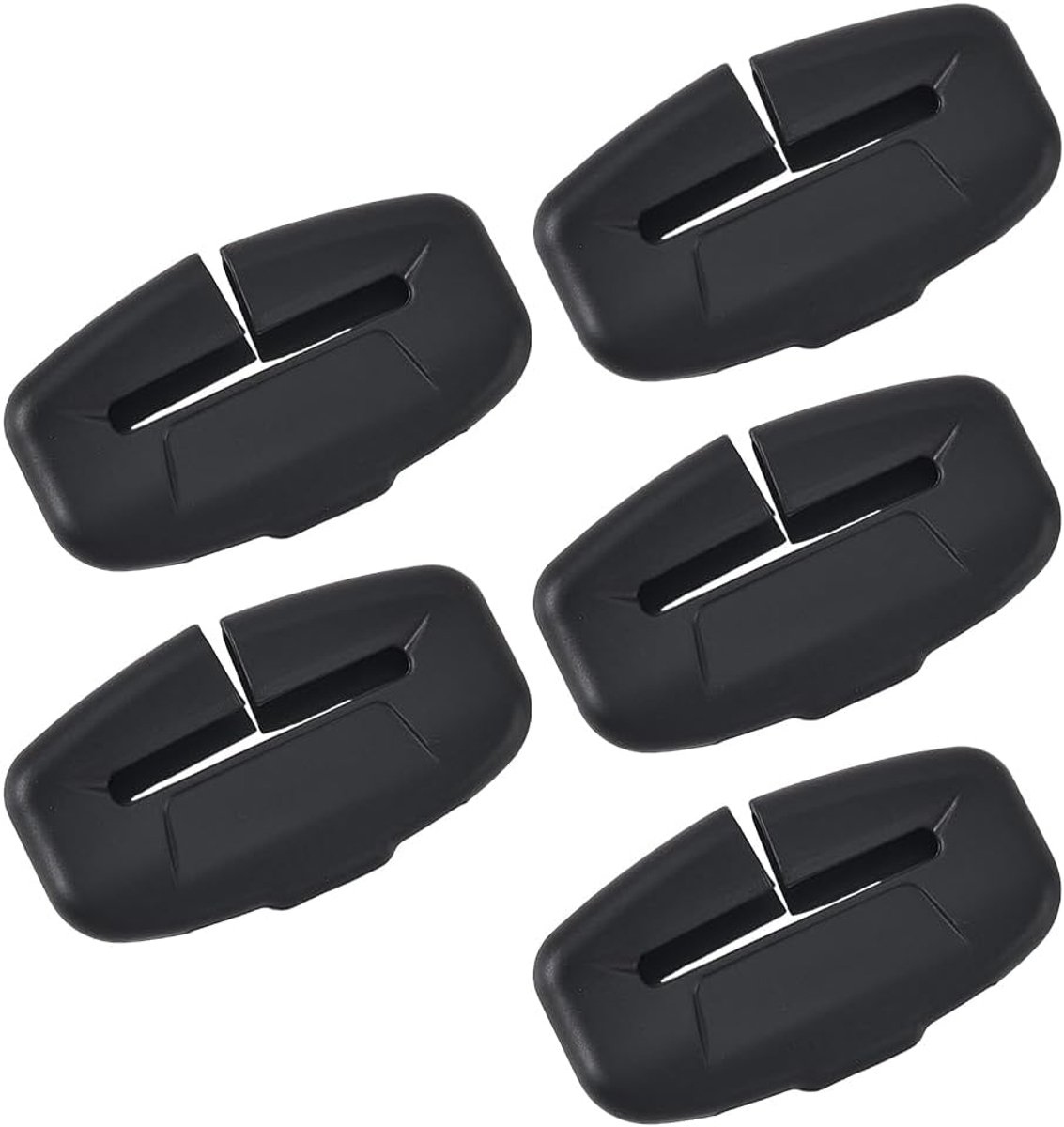 Autostoel riem slot afdekkingen 5 stuks - zwart siliconen - bescherming tegen krassen - geluidsdempende clip - ShopVlot