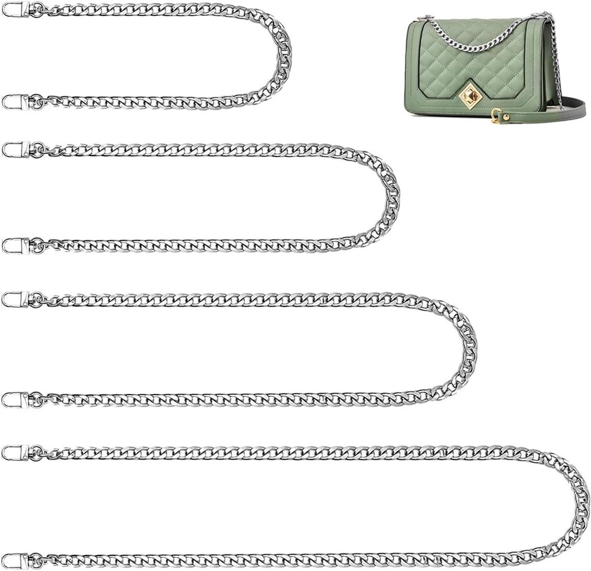 Vervangende ketting handtasketting 30/60/100/120cm - hoogwaardig metaal - luxe uitstraling - ShopVlot
