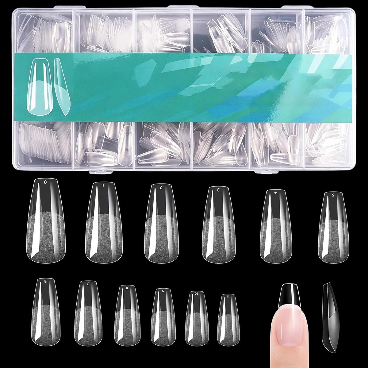 Nageltips 600Pcs - Vierkante Soft Gel Nageltips Ballerina - Transparante Valse Nagels - ShopVlot